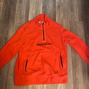 American eagle orange quarter zip